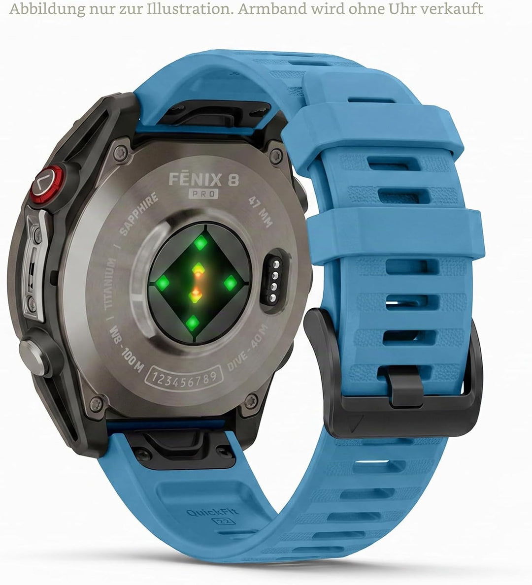 Garmin Quickfit Armband, Silikon, passend für Fenix, Epix, Instinct Serie, Forerunner 745/945/955, M