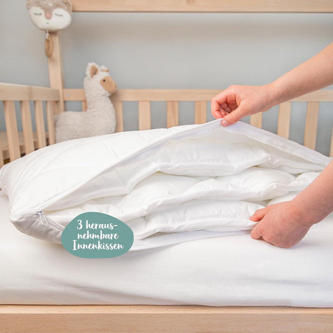 Ehrenkind® Höhenverstellbares Kopfkissen Nackenschmerzen | Oeko-TEX® Standard 100 | für Rücken- Bauc