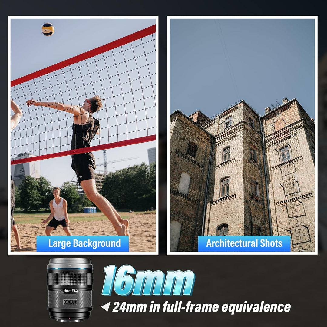 SIRUI Sniper 16mm Autofokus Objektiv, F1.2 Weitwinkel APS-C Kameraobjektiv, E Mount Objektiv für A64