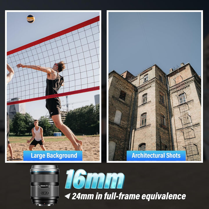 SIRUI Sniper 16mm Autofokus Objektiv, F1.2 Weitwinkel APS-C Kameraobjektiv, E Mount Objektiv für A64