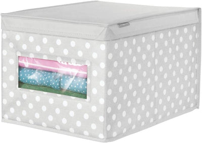 mDesign 6er-Set stapelbare Ordnungsbox – grosse Aufbewahrungsbox mit Sichtfenster für das Kinderzimm