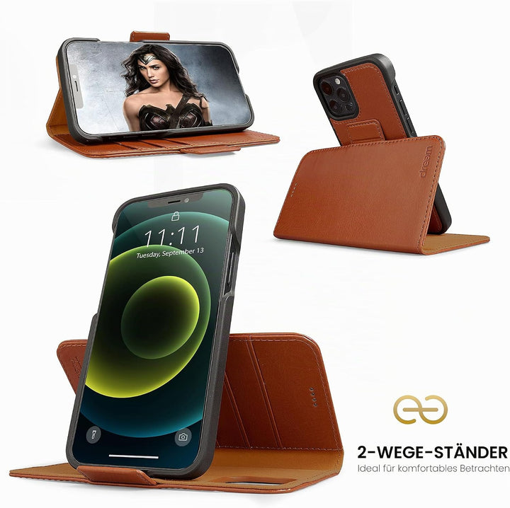 Dreem Fibonacci 2in1 Handyhülle Flipcase für iPhone 12 Mini | Magnetisches iPhone Case | TPU Etui Le