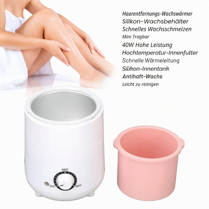 Mini Wachserhitzer, 250ml Silikon-Innentank für Leichte Reinigung, Tragbare und Kompakte Wachsmaschi