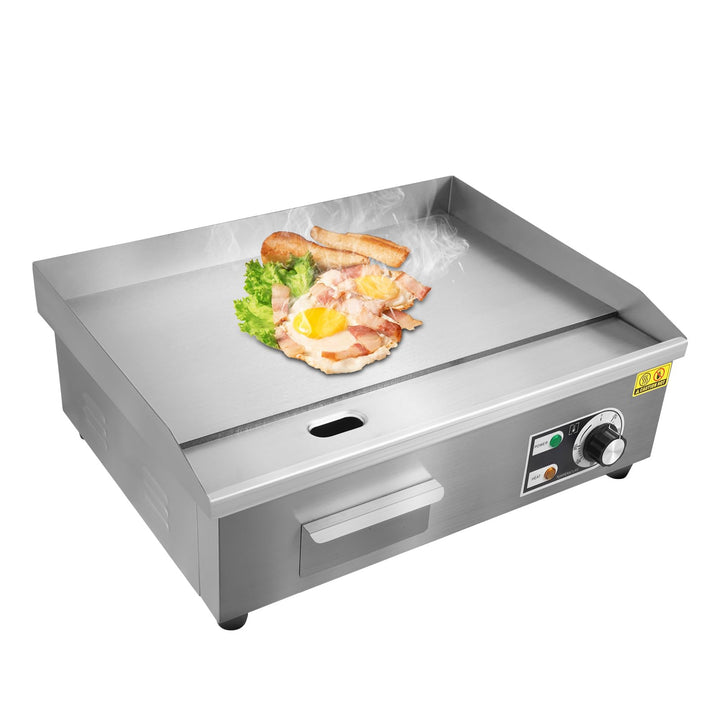 Grillplatte Elektrisch, 3000W Kommerzielle Elektrische Grillplatte - 55 x 30cm Verdickte Edelstahl-E