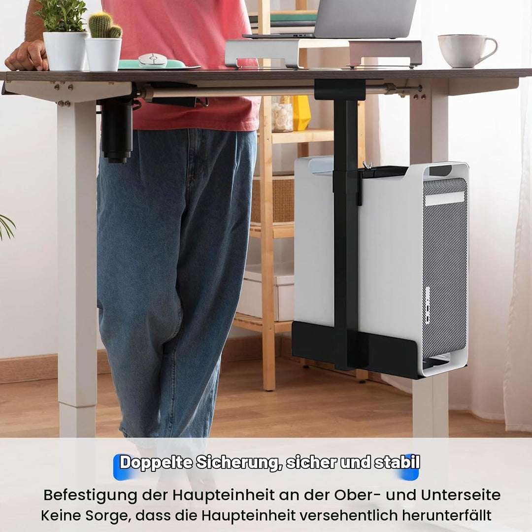 PC Halterung Unter Tisch – Robuster Höhenverstellbarer Computergehäuse Halter – Platzsparend für Gam