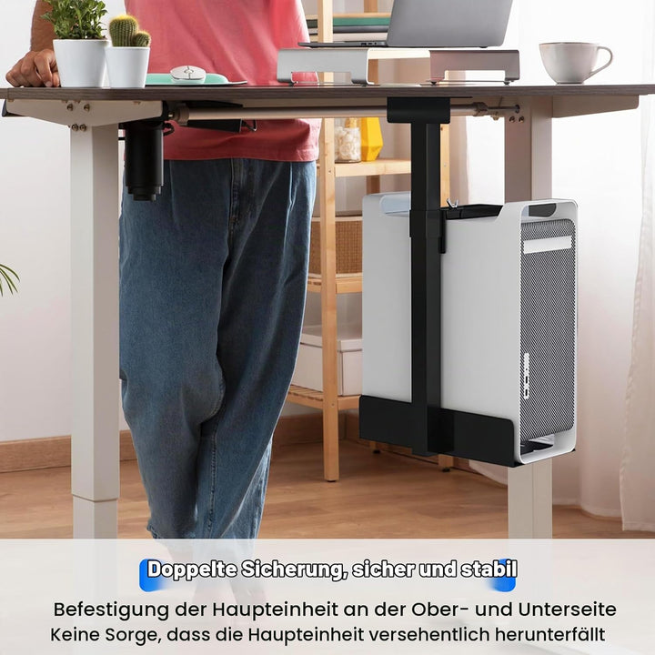 PC Halterung Unter Tisch – Robuster Höhenverstellbarer Computergehäuse Halter – Platzsparend für Gam