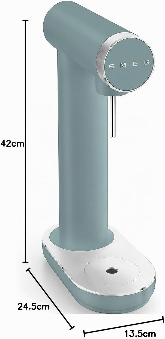 Smeg SKC01EGM Soda Maker, rutschfeste Füsse, platzsparendes Design, 800 ml, Smaragdgrün Einheitsgrös
