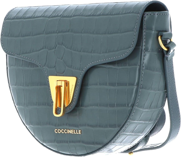 Coccinelle Beat Croco Shiny Soft Crossover Bag Shark Grey