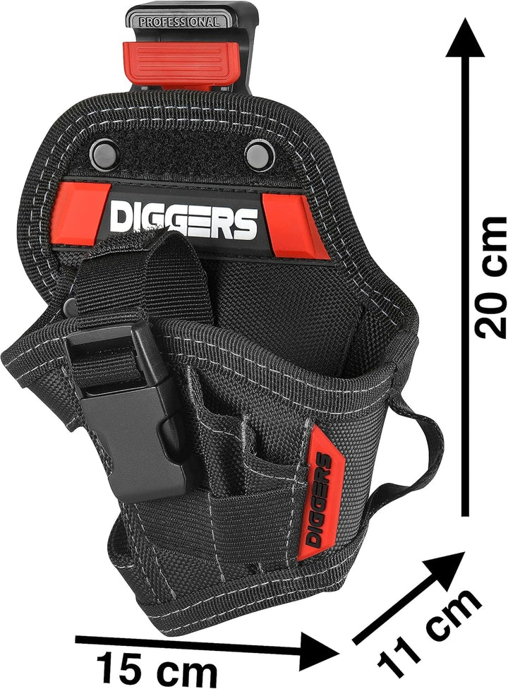 Diggers Tools - Akkuschrauber Holster Werkzeugtasche - [ Grösse S ] Flexibel Kombinierbare Werkzeugt