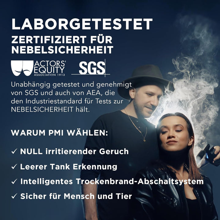 PMI SmokeNINJA Tragbare Nebelmaschine, tragbare kabellose Rauchmaschine mit Fernbedienung für Fotogr