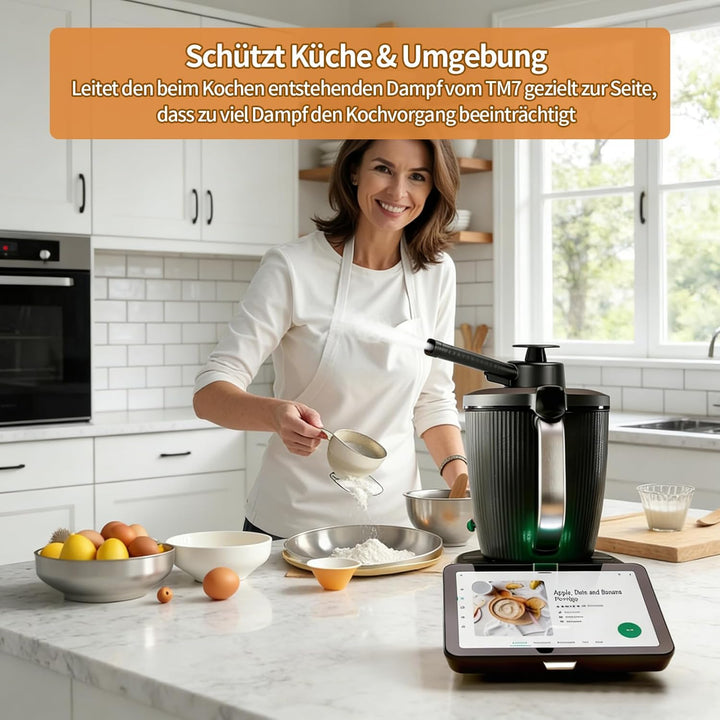 Dampfumleiter für Thermomix TM7, Dampfumleitung Zubehör für TM7 mit Sicherheitsgriff, Dampfumlenk Au
