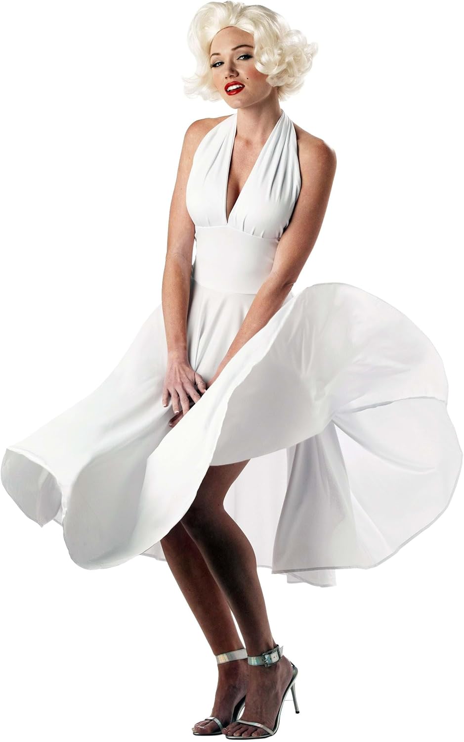 California Costumes Marilyn Monroe Kostüm Kleid, Weiss/opulenter Garten, L L Weiss, L Weiß
