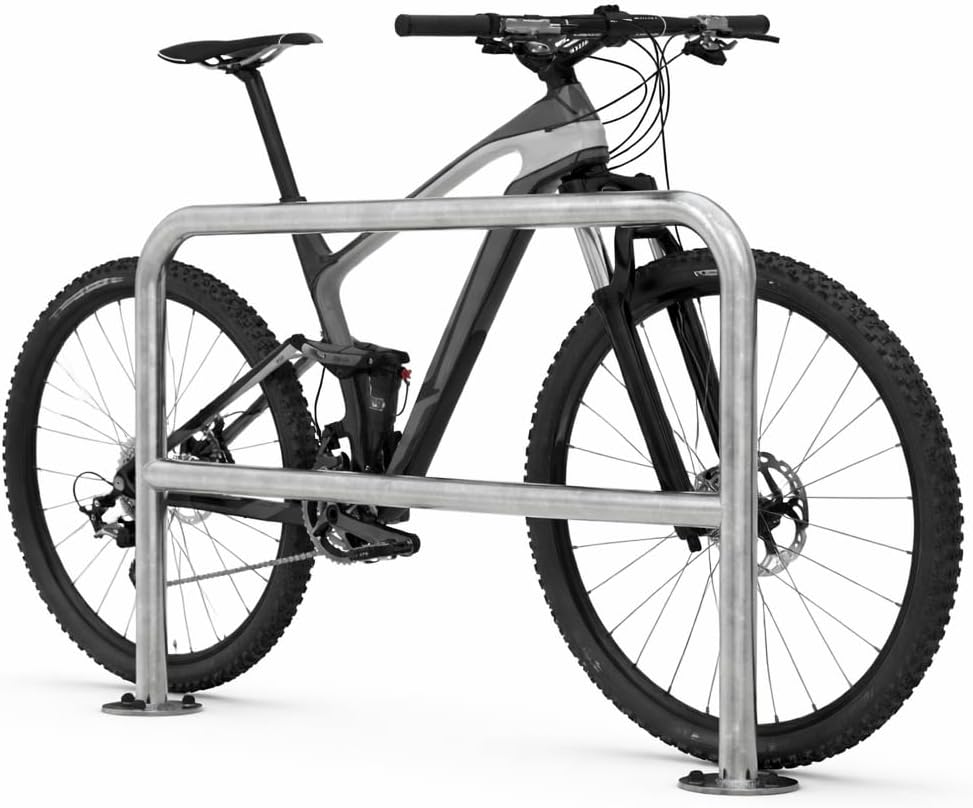 Anlehnbügel 9241 | 2000mm | mit Knierohr | Fahrradständer für 2 Fahrräder | Aufdübeln | Anlehnbügel
