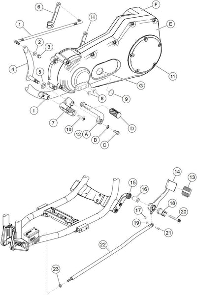 HDBUBALUS Motorrad Vorwärts Steuerungen Pegs Hebel Verbindungen Kit Set Fit für Harley Dyna Low Ride