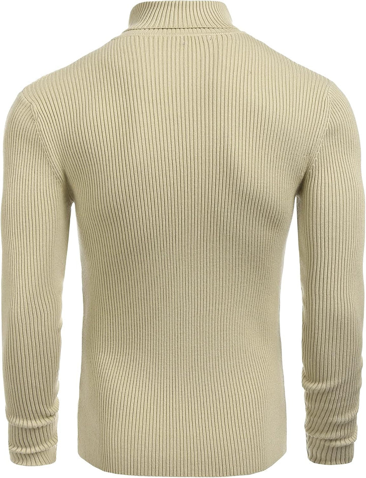 COOFANDY Herren Rollkragen Pullover Langarmshirt Feinstrick Sweater Rollkragen Freizeit Slim fit Bas
