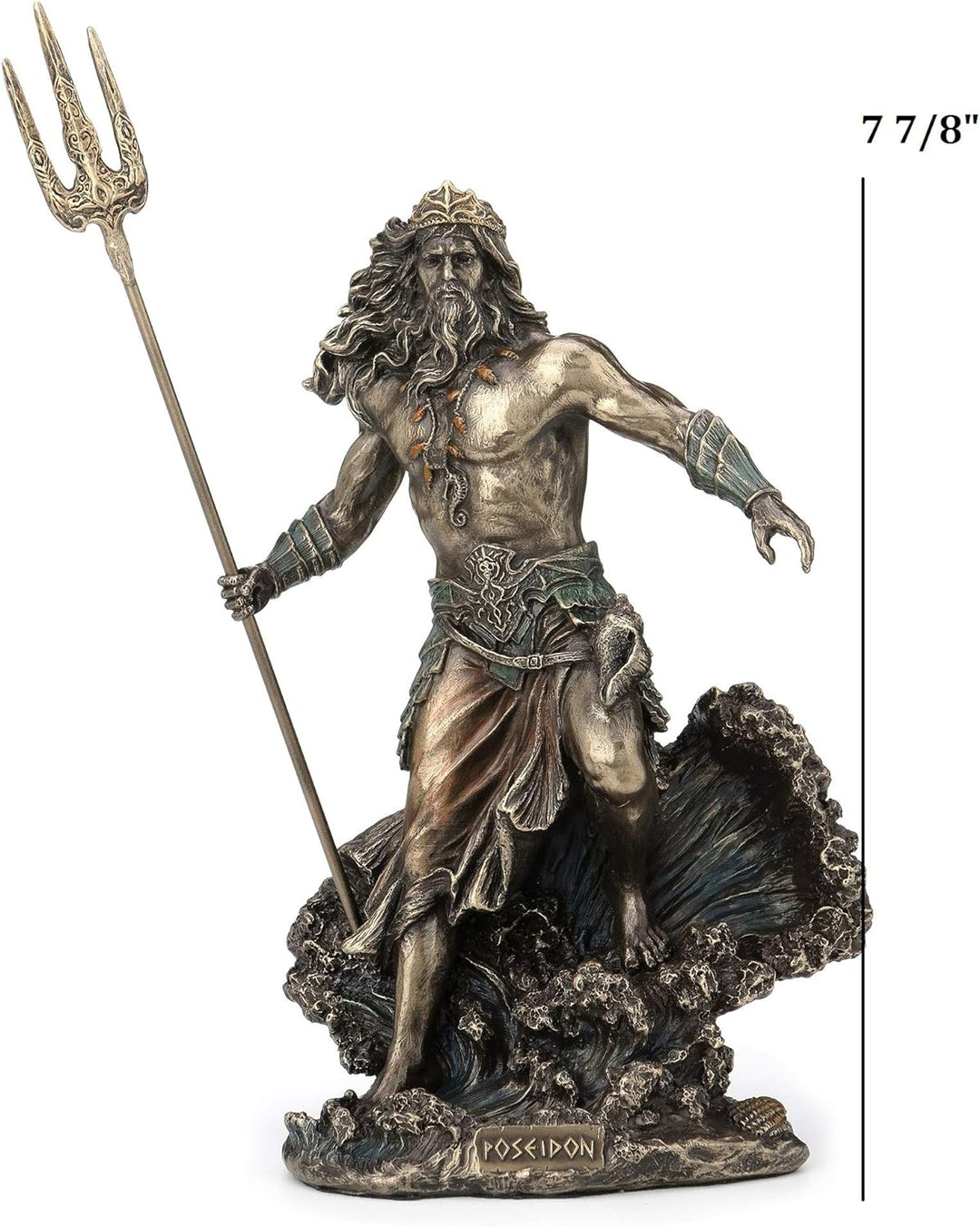 Veronese Design Harz Statuen Griechische Gott Poseidon stehend über abstürzen Wellen Statue 15,2 x 2