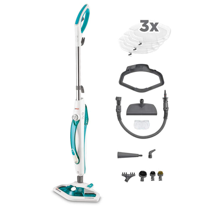 Polti Vaporetto PTEU0282 SV450_Double Dampfbesen mit integriertem Dampfreiniger,tötet und beseitigt
