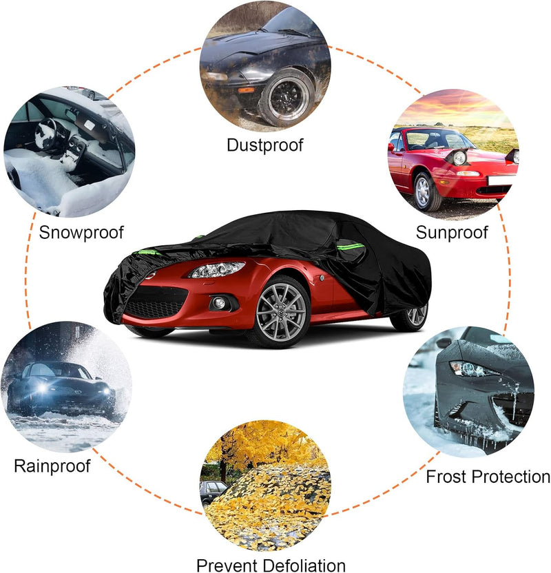 wasserdichte Autoabdeckung Ersatz für Mazda Miata/MX-5 1998–2023 6 Schichten Autoplane Allwetter-Mia