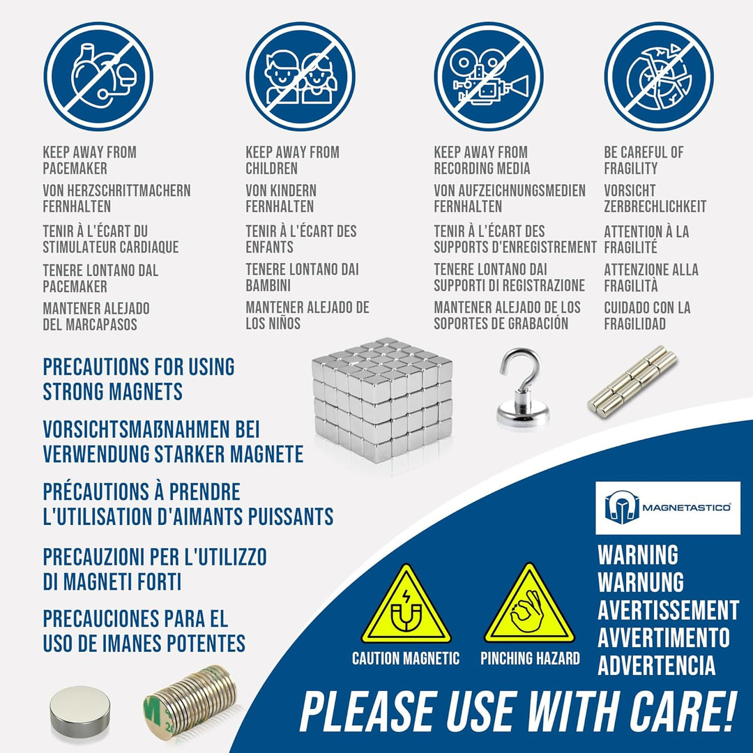 100 Stück Neodym Magnete N52 Scheibe 8x2 mm | Kühlschrankmagnet Pinnwandmagnet Whiteboard Magnet Sch