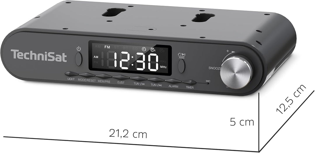 TechniSat KITCHENRADIO - Elegantes UKW-Küchenradio mit Arbeitsleuchte (Timer Direktwahltaste, Weckfu