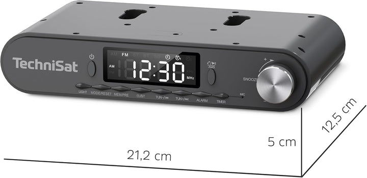 TechniSat KITCHENRADIO - Elegantes UKW-Küchenradio mit Arbeitsleuchte (Timer Direktwahltaste, Weckfu