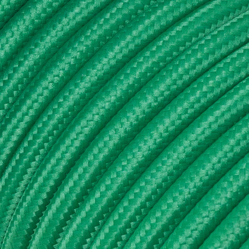 Textilkabel für Lampe, Rundkabel, zweiadrig (2x0.75mm²), Grün - 50 Meter Grün 50 Meter, Grün 50 Mete