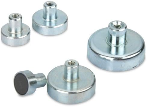 magnets4you - Ferrit Flachgreifer mit Gewindebuchse | Ø 125x28mm| Gewinde: M14 |Haftkraft: 132 kg |