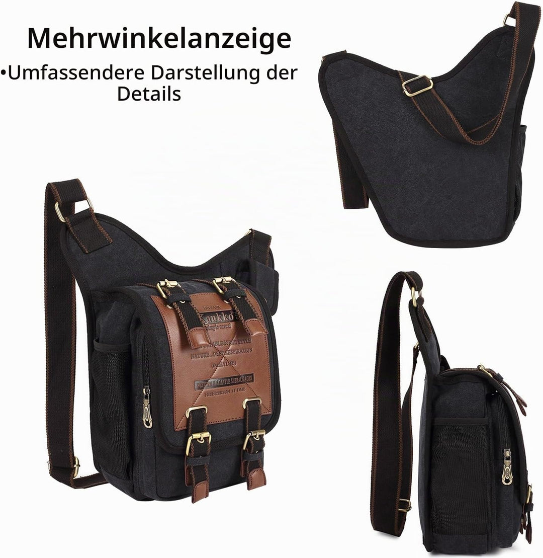 FANDARE Vintage Rucksack Sling Bag Umhängetasche Messenger Tasche Schultertasche Reisen Klein Crossb