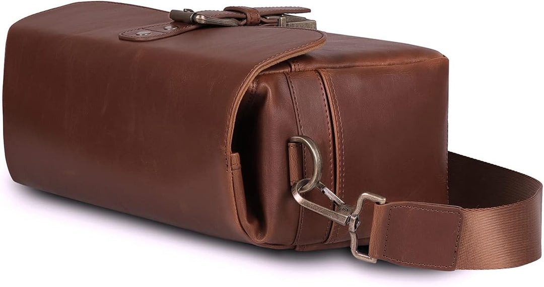 MegaGear MG1526 Kameratasche - Kuriertasche aus Leder für Spiegellose, Sofortbild - und DSLR Kameras