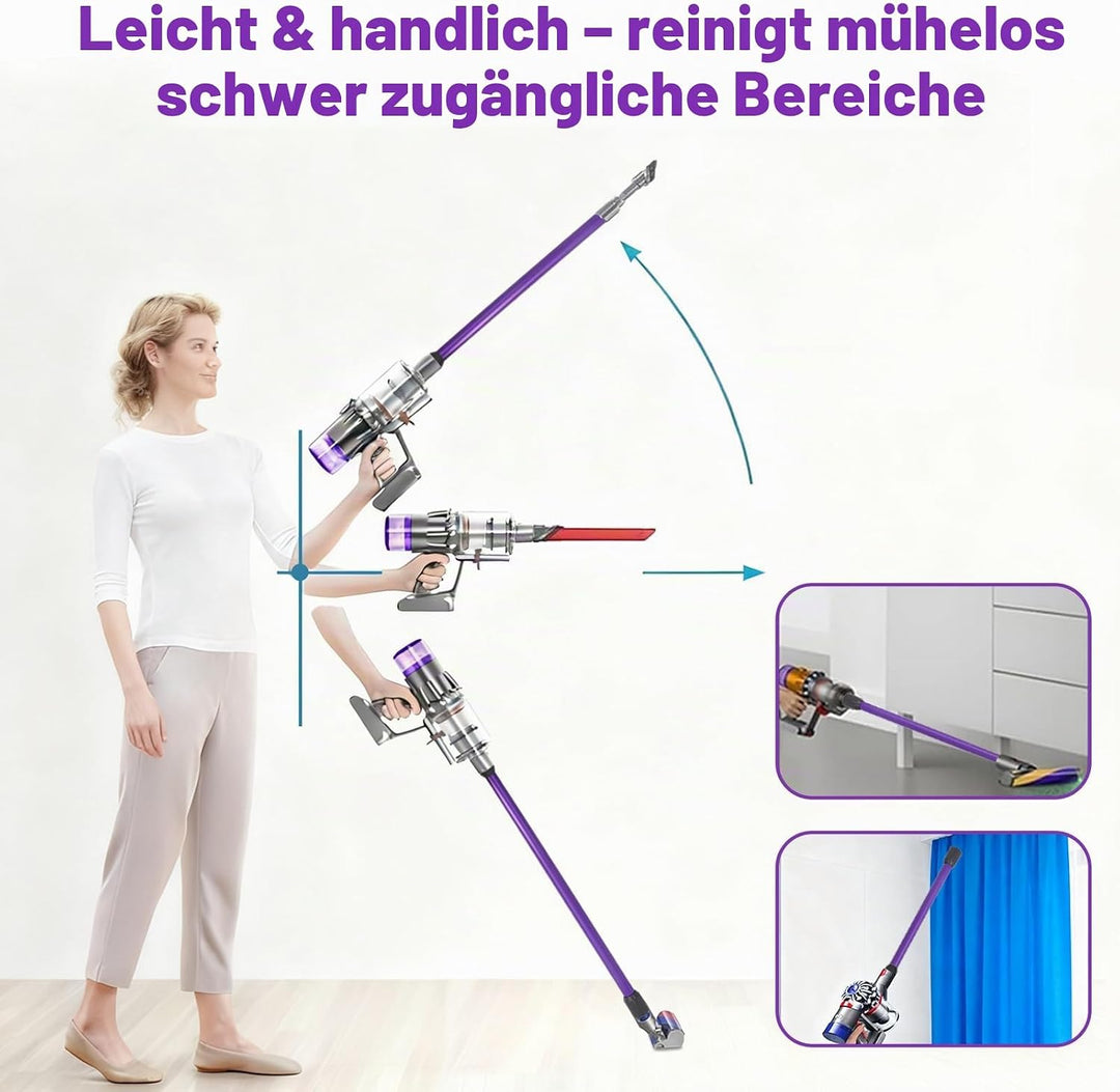 Verlängerungsrohr Kompatibel mit Dyson V7 V8 V10 V11 V15 Staubsauger, 74 cm Ersatzteile Rohr in Lila