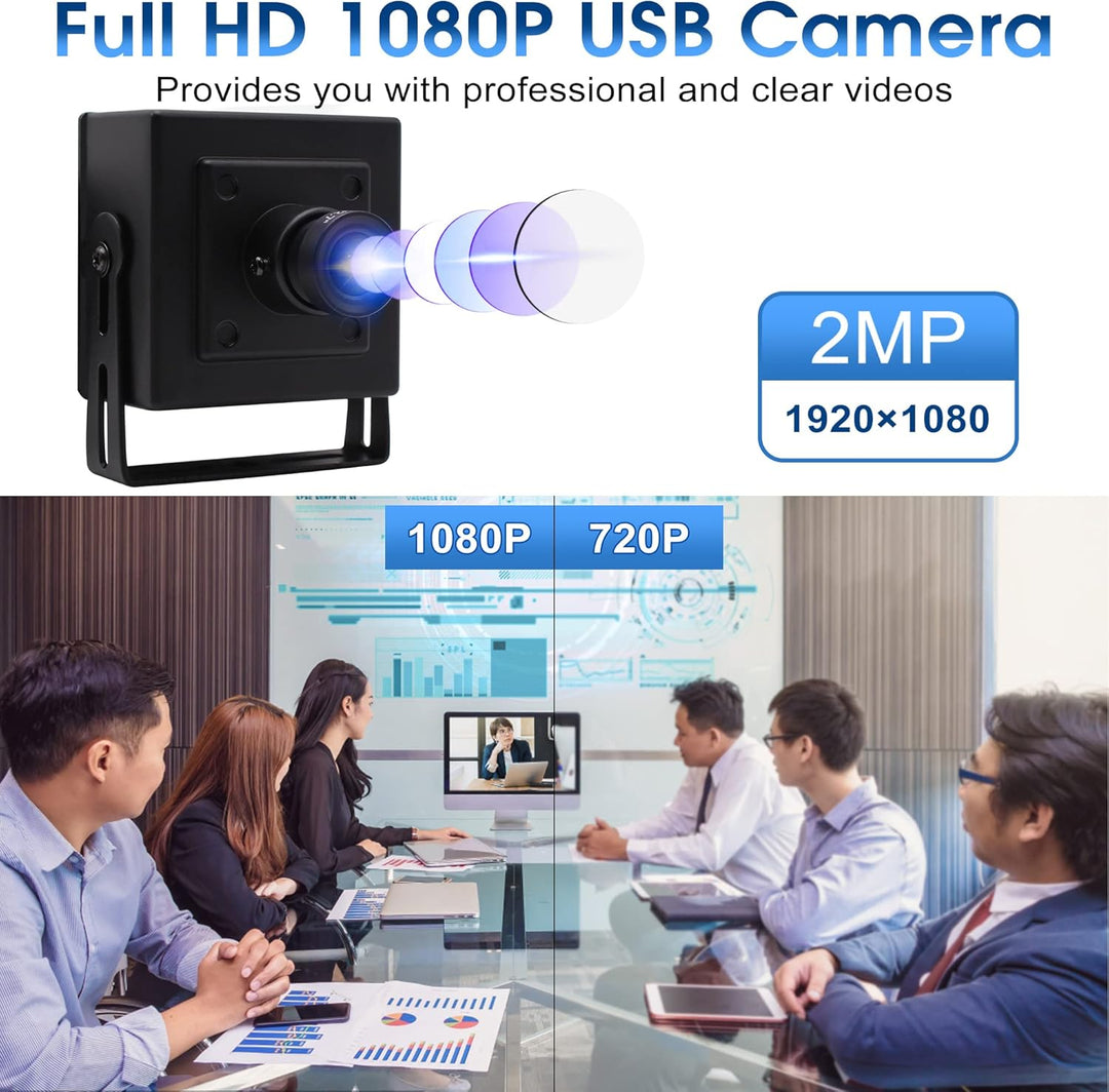 ELP USB Kamera 1080P 60fps/100fps Webcam mit Metallgehäuse, 2MP USB2.0 Lightburn Camera, 3.6mm Objek