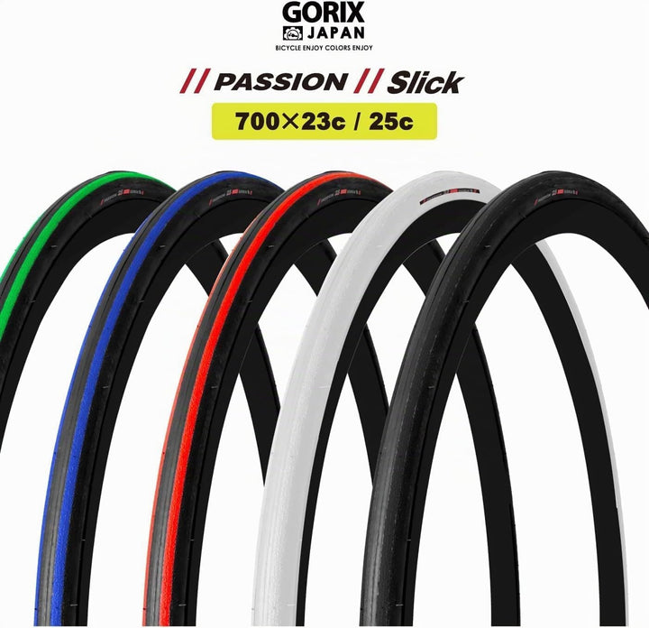 GORIX Road Bike Slick Tire 700×23C or 700×25C Cycling Bicycle (Passion) 700×25c All White(1 Tire), 7