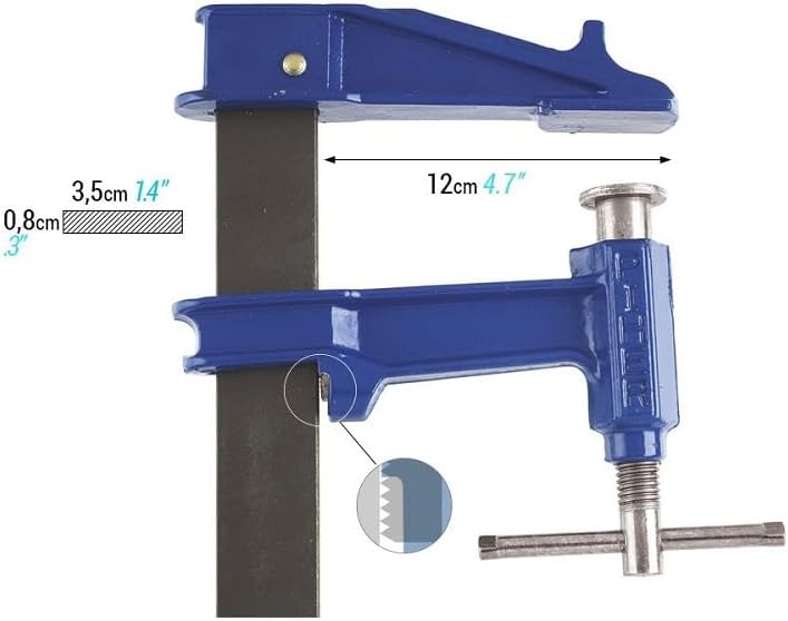 Piher Schraubzwinge Modell F 100cm Arbeitslänge, 100cm
