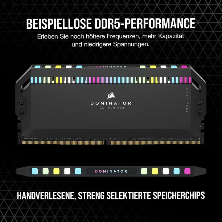 Corsair DOMINATOR PLATINUM RGB DDR5 RAM 32GB (2x16GB) 6400MHz CL32 Intel XMP iCUE Kompatibel Compute