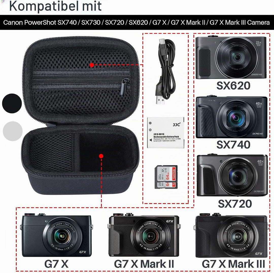 Lebakort Hart Schutz Hülle Etui für Canon PowerShot SX740/G7X Digitalkamera | Tasche für PowerShot S