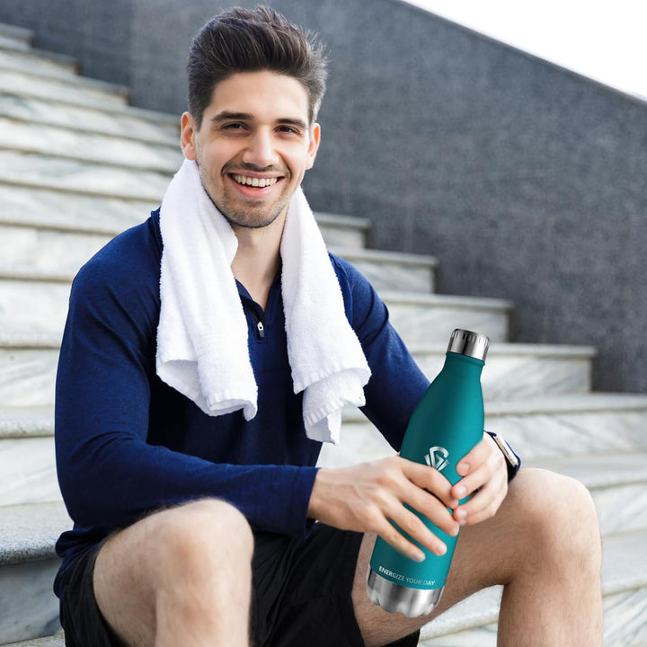 Grsta Trinkflasche 1l, Edelstahl Trinkflasche BPA-Freie, Trinkflasche Auslaufsicher, Kann mit Dir Tr