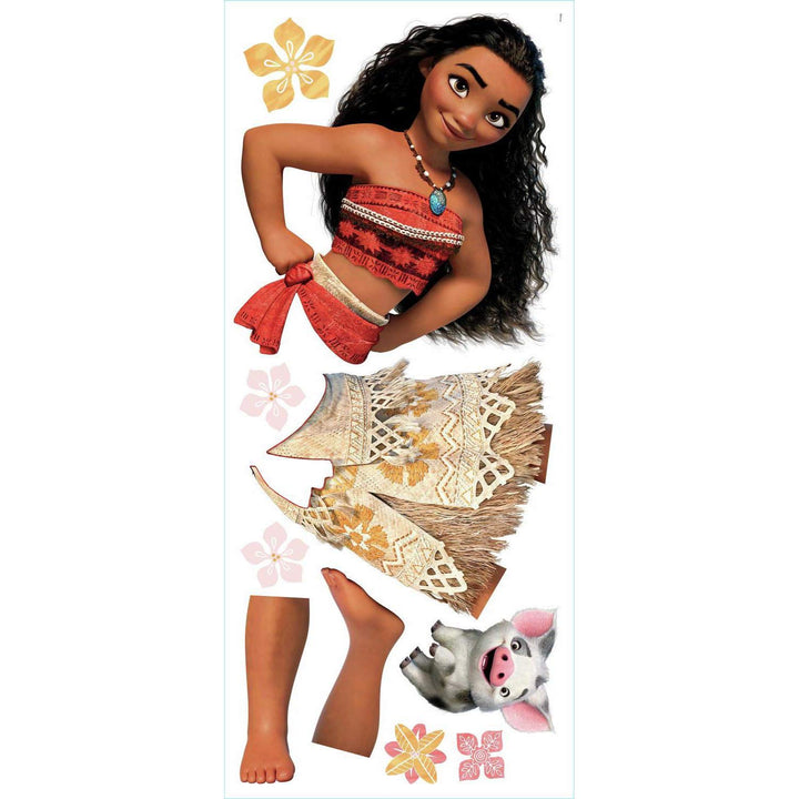 RoomMates Moana Wandaufkleber, zum Abziehen und Aufkleben, mehrfarbig Vaiana-Aufkleber, Vaiana-Aufkl