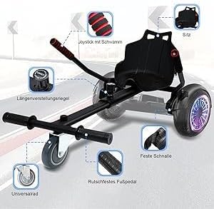 Herrselsam Hoverboard Sitz, Hoverboard mit Sitz verstellbarer,Sitzscooter Kompatibel Sitz für 6,5-10
