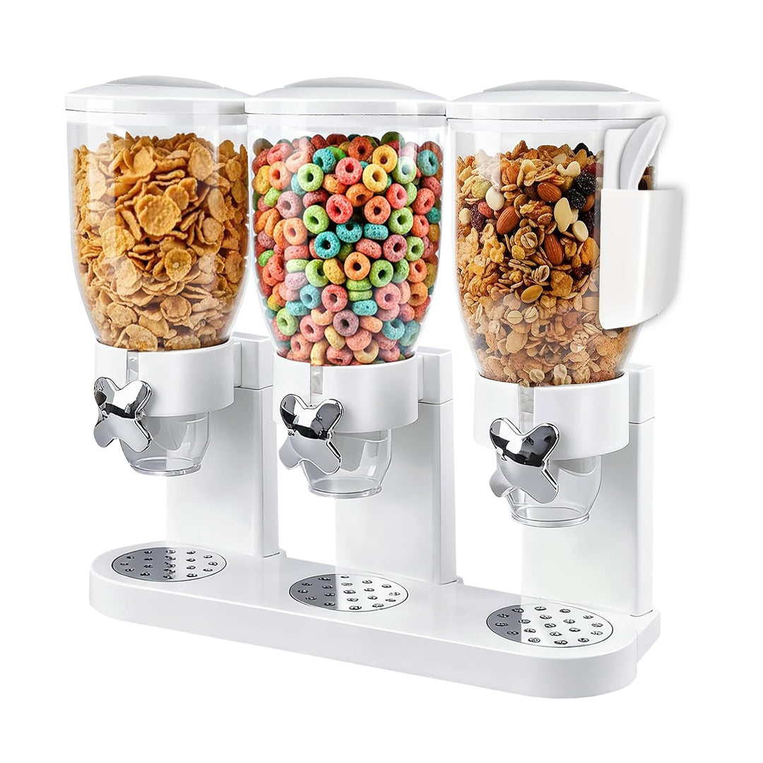 Müslispender 3er Set – 6 Liter Getreidebehälter mit 2 Aufbewahrungsboxen, 8 Etiketten &amp; 2 Löffel, Ro