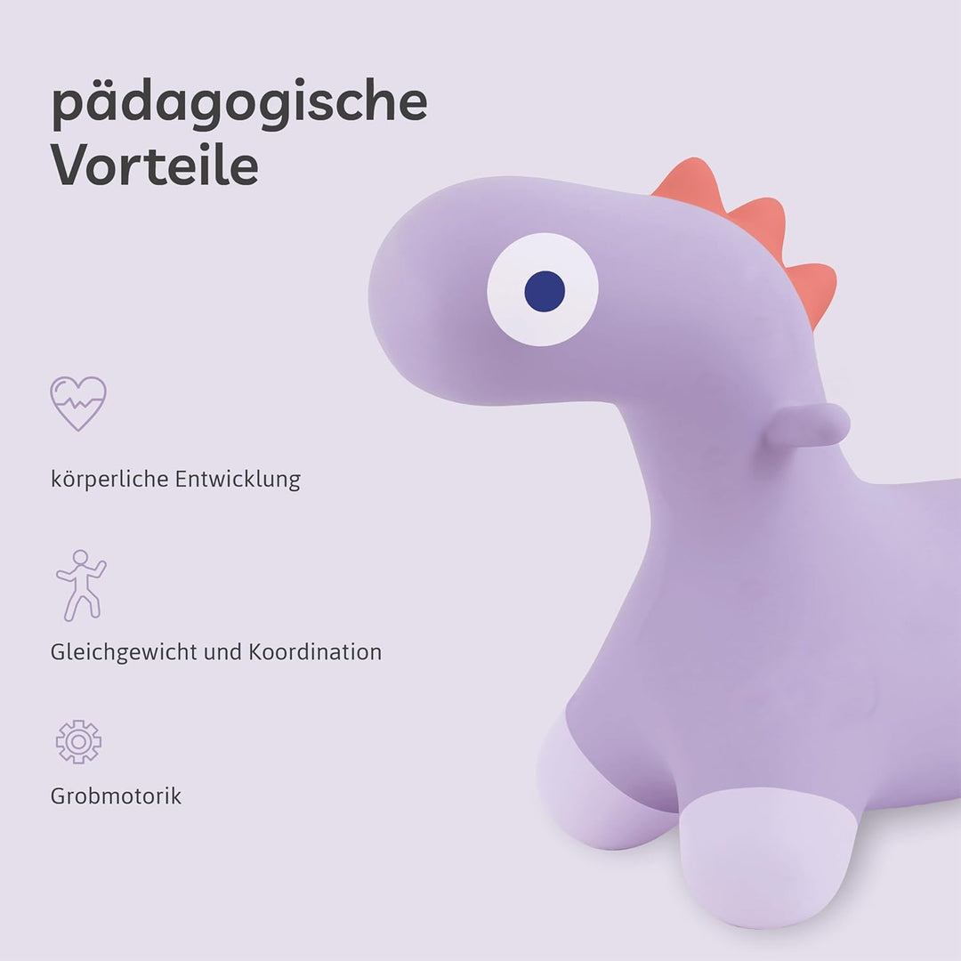 Quut Hoppi Dino Springen – Aufblasbares Gartenspielzeug für Kinder – Robustes Spielzeug für Draussen