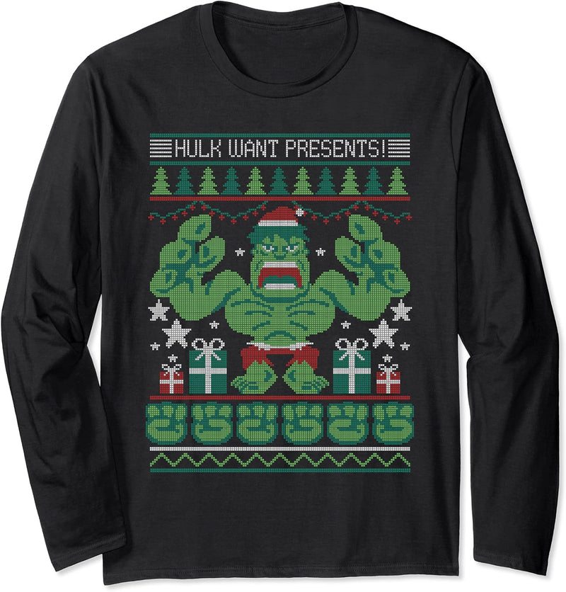 Marvel Hulk Wants Presents Holiday Sweater Langarmshirt