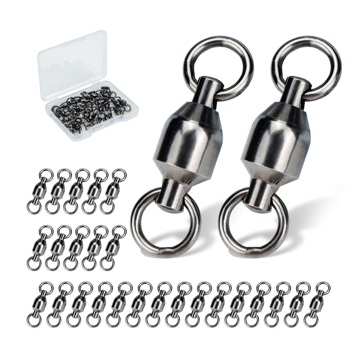25Stück Kugellager Wirbel High Stärke Wirbel mit Geschweisstem Ringe Angelzubehör #0-#10 33lb-510lb