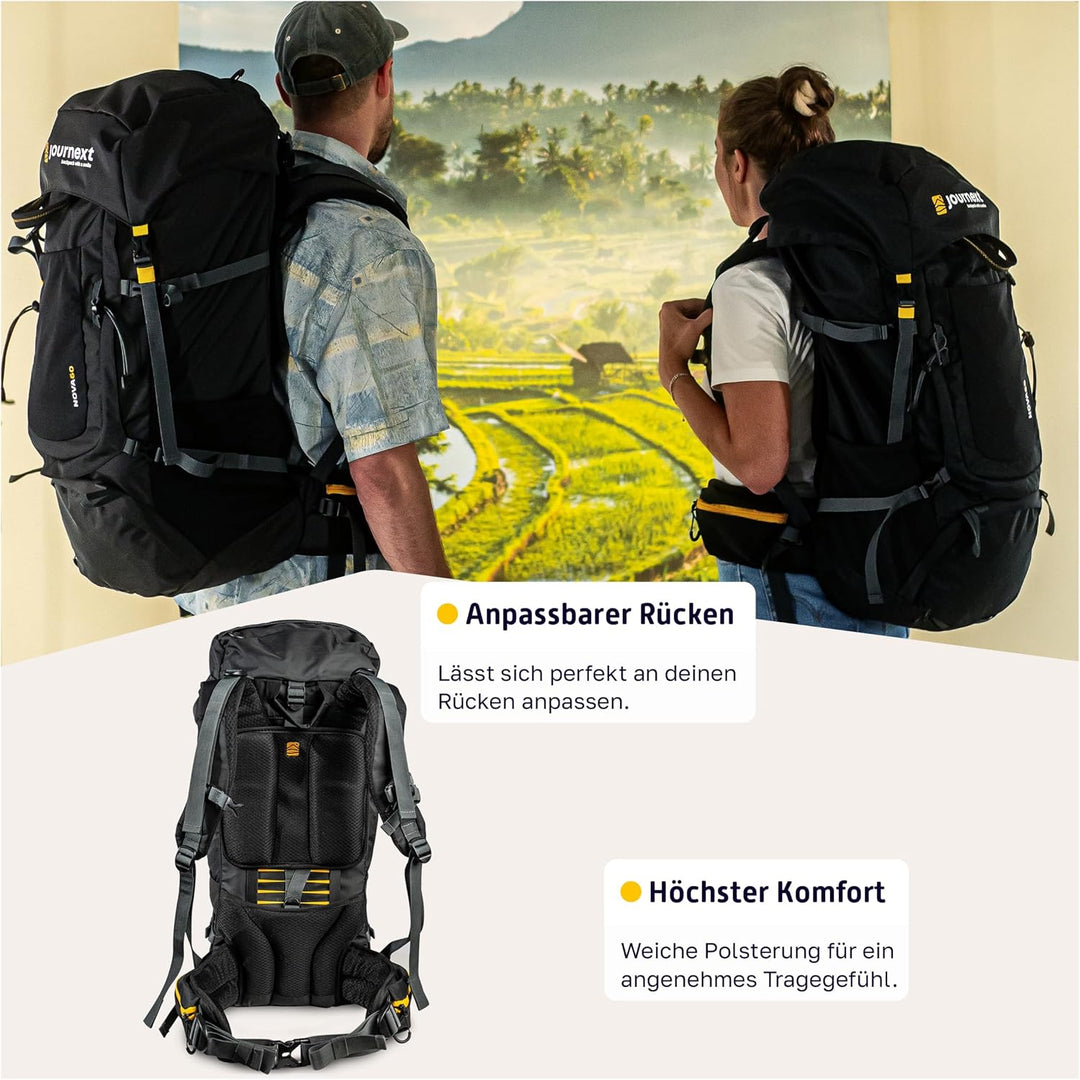 Journext Backpacker Rucksack NOVA 60+10L / Trekkingrucksack perfekt fürs Reisen/Rucksack Backpacking