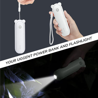 JISULIFE Handventilator Mini Ventilator 3 IN 1, mit 4500 mAh Powerbank USB Akku Klein Ventilator, Ba