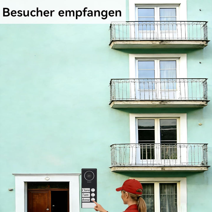Video Türsprechanlage für 3 Familienhaus, 2-Draht,3X 7 Zoll Monitor &amp; App - Smarte Video Türklingel