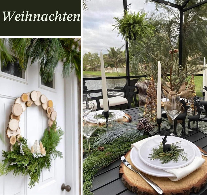 ilauke Holzscheiben 8 Stücke Holz Log Scheiben16-17CM Runde Naturholz Baumscheiben Ca.15mm Dicke für
