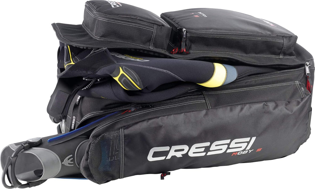 Cressi Trolley Bag Black/Yellow Moby 5 115 L Schwarz/Rot, Moby 5 115 L Schwarz/Rot