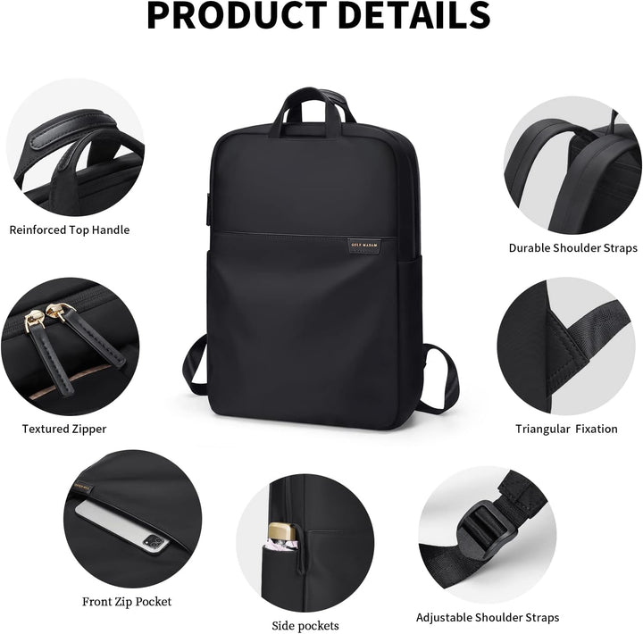 GOLF SUPAGS Rucksack Damen Handgepäck mit Laptopfach & Anti Diebstahl Tasche, 15.6 Zoll Laptop Rucks