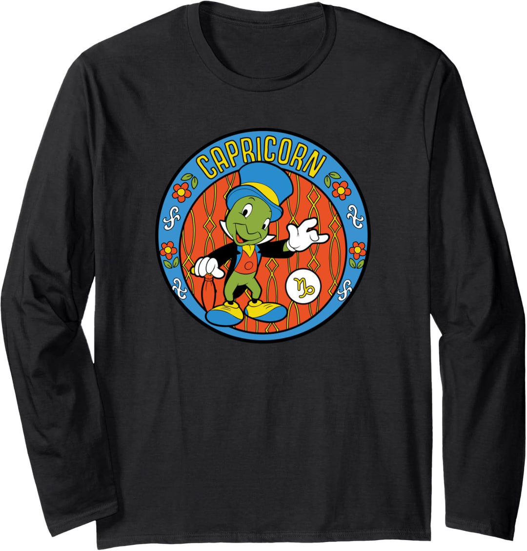 Disney Pinocchio Jiminy Cricket Zodiac Capricorn Langarmshirt