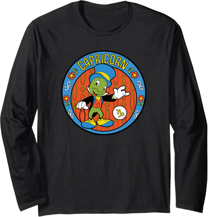 Disney Pinocchio Jiminy Cricket Zodiac Capricorn Langarmshirt